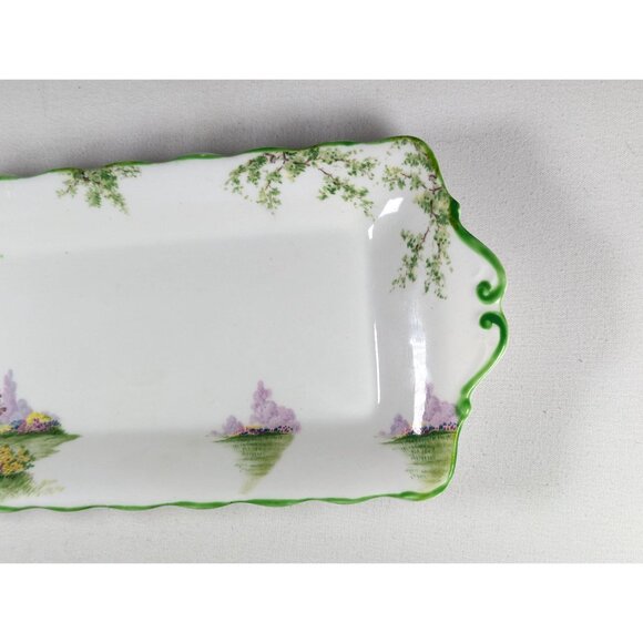 RARE 1920s Royal Albert Greenwood Tree English porcelain tray, Tray for creamer - Picture 4 of 8
